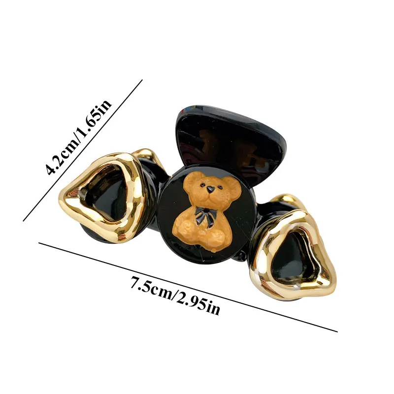 

Bath Hair Claw for Women Girls Cute Cartoon Bear Hair Clip Geometric Korean Style Hair Accessories Plastics Fashion Hairpin