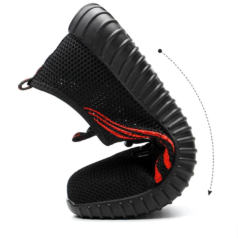 2019 г. Летняя дышащая мужская рабочая обувь модная сетчатая со стальным носком