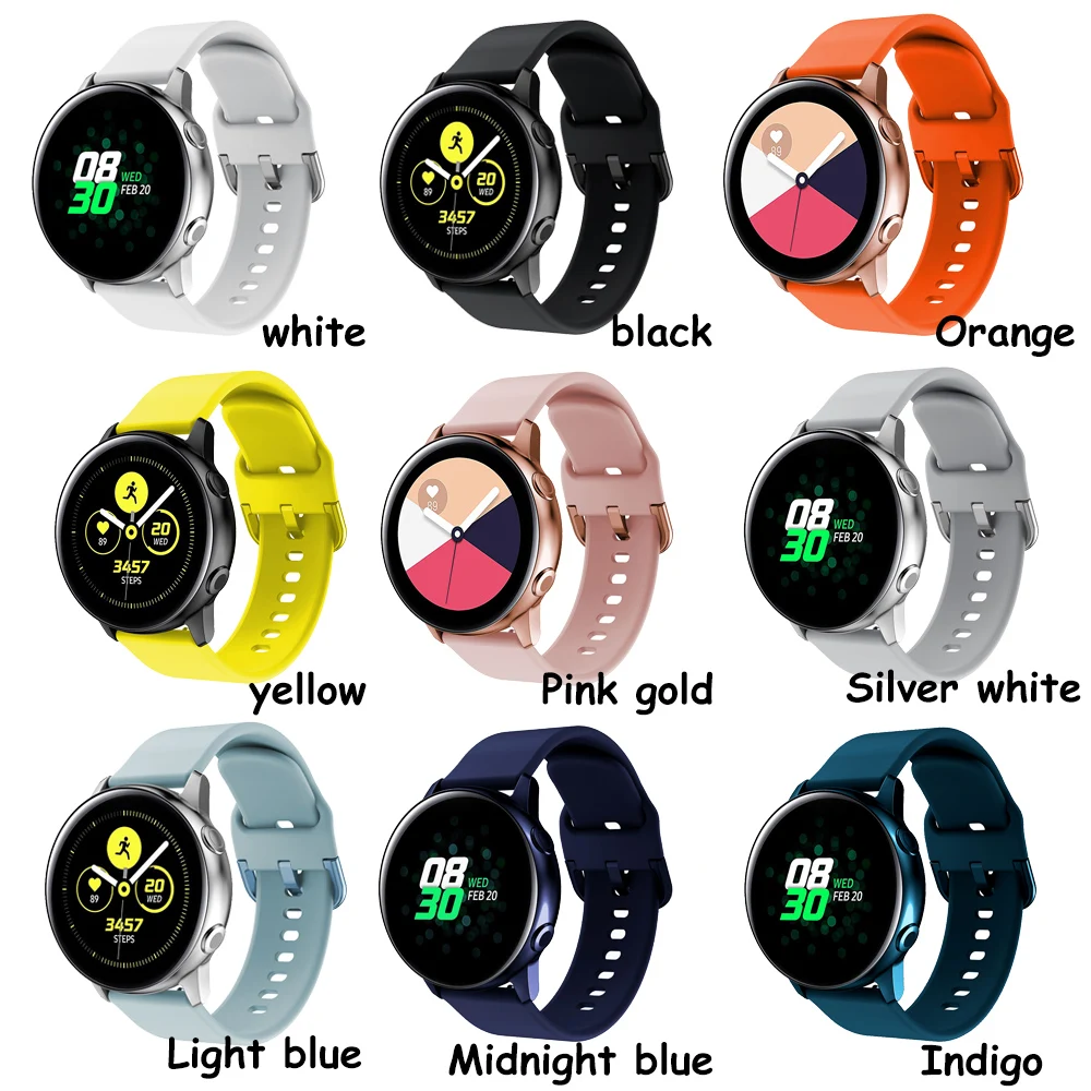 20mm 22mm Silicone Band for Samsung Galaxy Watch Active 2 Active 3 Gear S2 Watchband Bracelet Strap for Huami Amazfit bip/gts 2 images - 6
