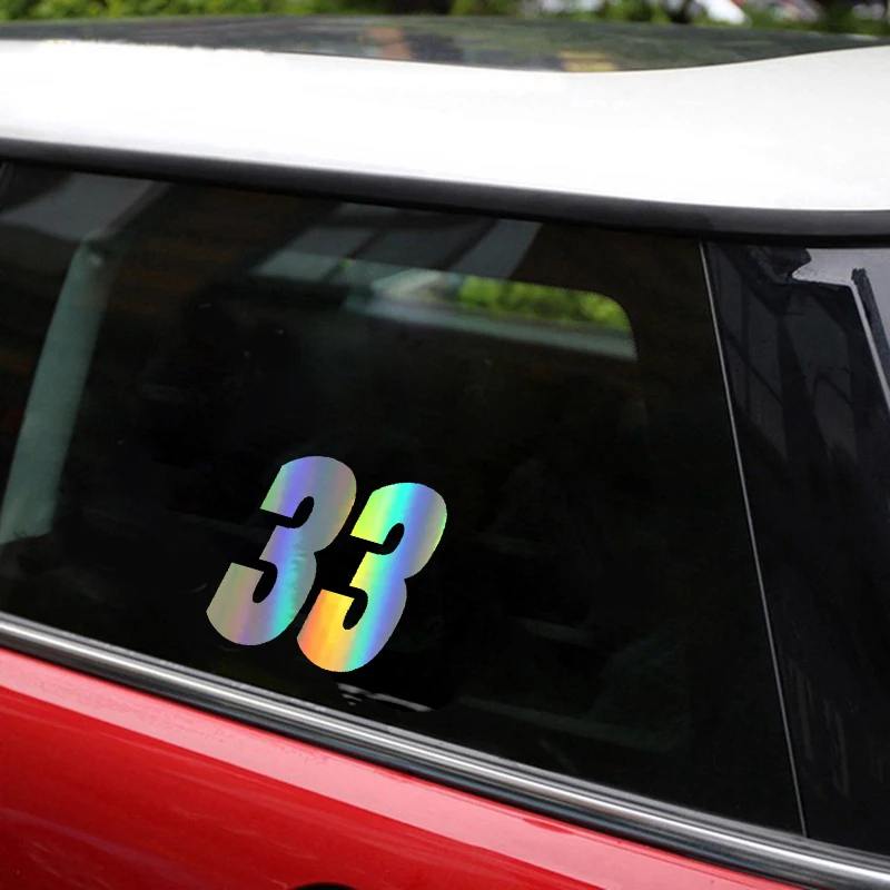 Автомобильные наклейки lucky Number 33 смешные из углеродного волокна для авто