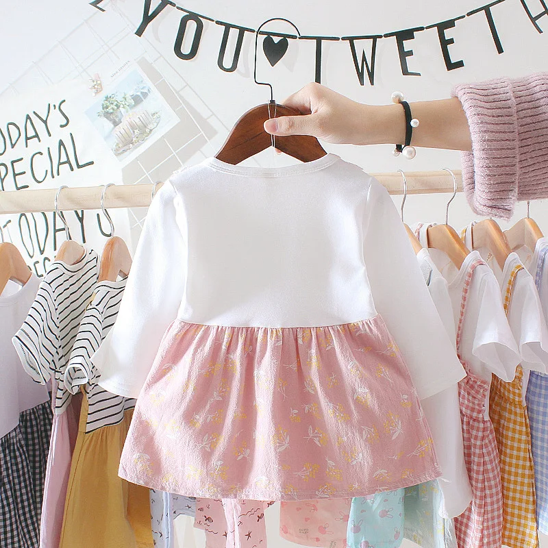 Платье для новорожденных весенняя одежда маленьких девочек розового и зеленого