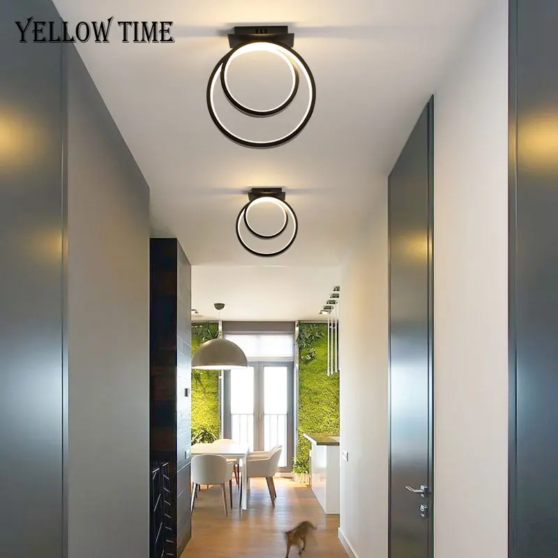 Black Modern LED Chandelier Black Small Ceiling Chandelier Lighting For Living room Bedroom Dining room Home Aisle Corridor Lamp