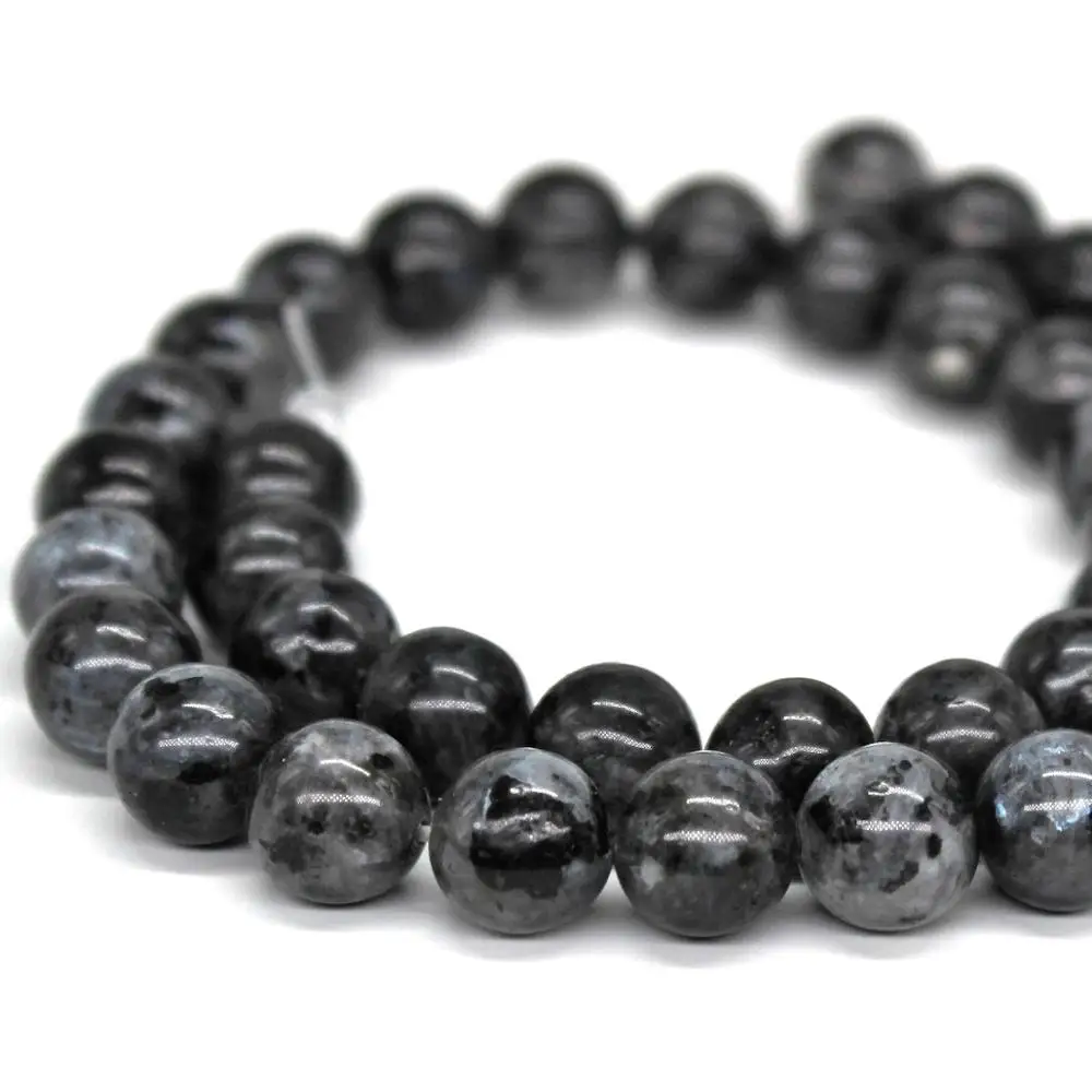 DIY натуральные 4 12 мм круглые черные бусины из Лабрадорита продаются по нитке для