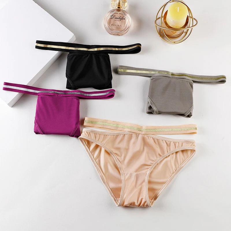 6pcs Seamless Panties Underwear For Woman Sexy Thongs Women's Lingerie Bikini Sports Female Ice Silk Woman Intimates BANNIROU