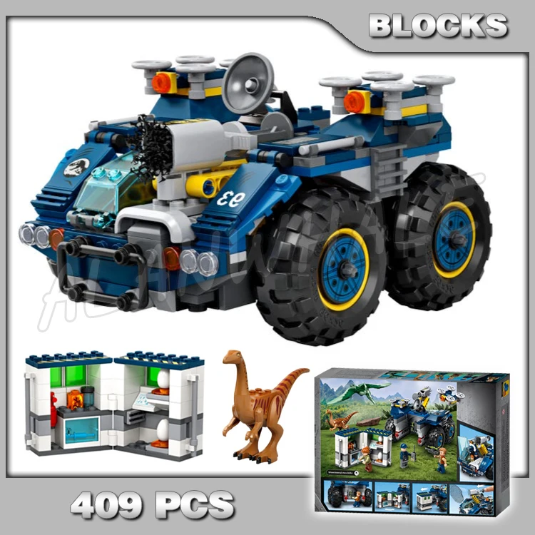 

409pcs Jurassic World Gallimimus and Pteranodon-Breakout Vehicle Park 11579 Model Building Blocks Toys Compatible With Gifts