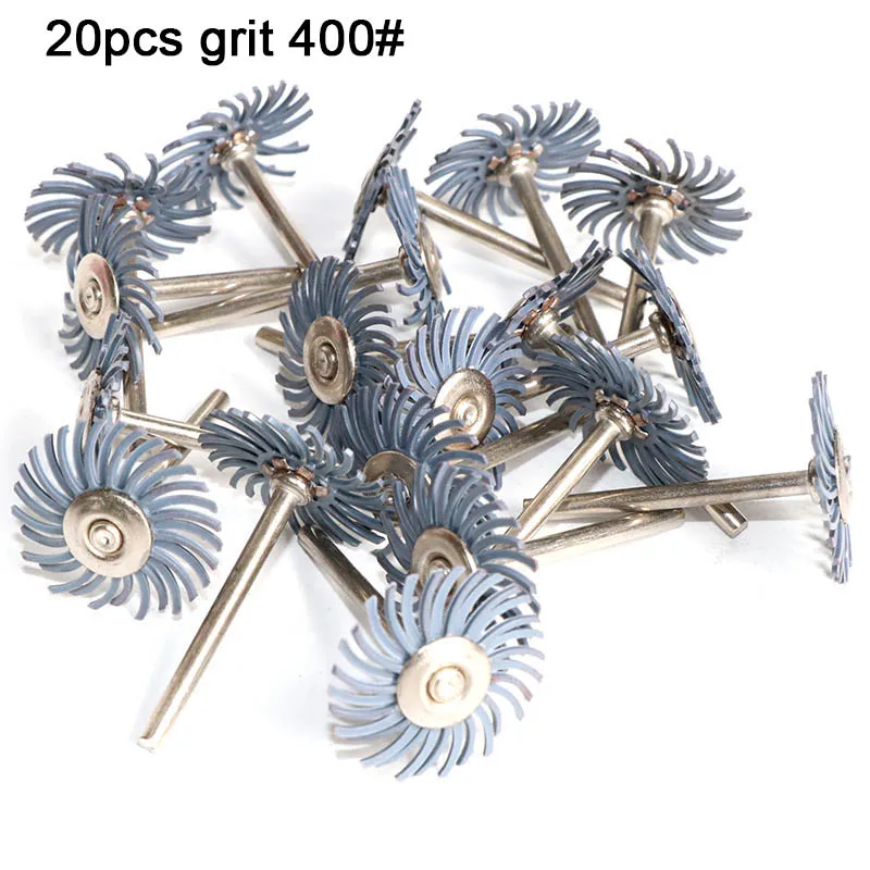 20pc/30pcs 1Inch Radial Bristle Disc Kit Abrasive Brush 1/8&quot 3mm Shank Detail Polishing Wheel for Rotary Tool Accessories |