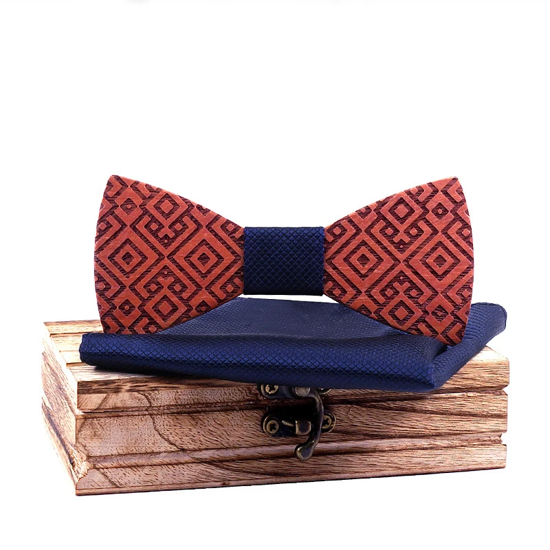 

Linbaiway Свадебный галстук-бабочка, Мужской деревянный галстук-бабочка, носовой платок, галстук-бабочка, галстук-бабочка, карманный квадратный...