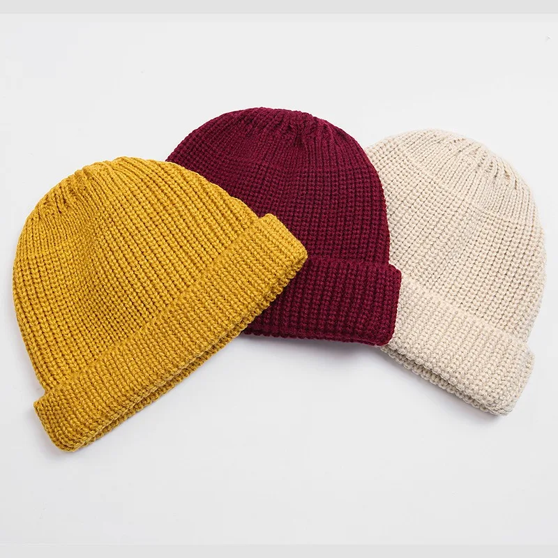 Шапка Skullcap Новые однотонные шапки зимняя женская мужская шапка унисекс вязаная