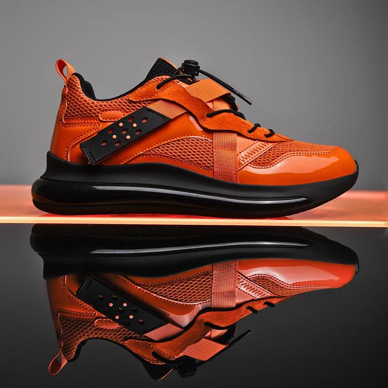 

men running shoes summer outdoor comfortable flying woven breathable mesh fashion light elastic non-slip vulcanized shoes
