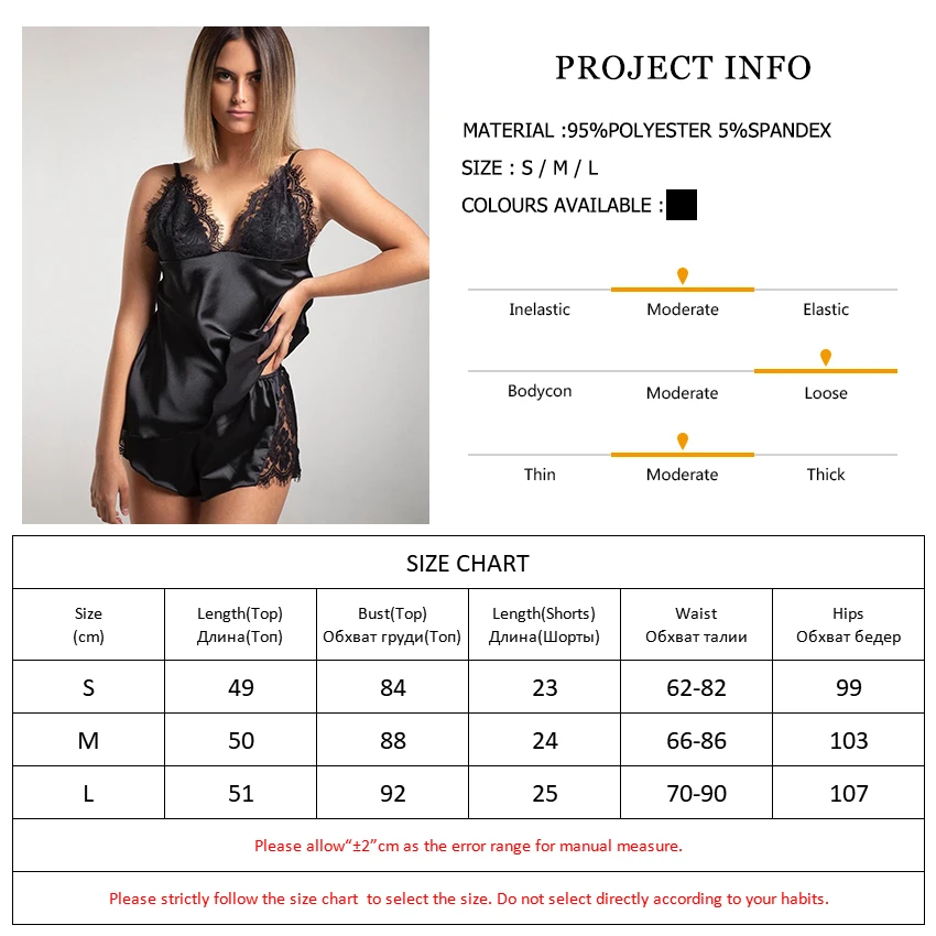

HiLoc Black Spaghetti Strap Patchwork Home Suit For Women Sexy Lingerie Lace Splicing Satin Pajamas With Shorts Female 2021