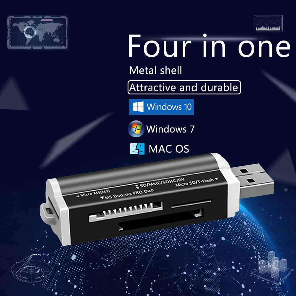 USB 2 0 + OTG Micro SD/SDXC TF кардридер адаптер Многофункциональный U диск PC телефоны