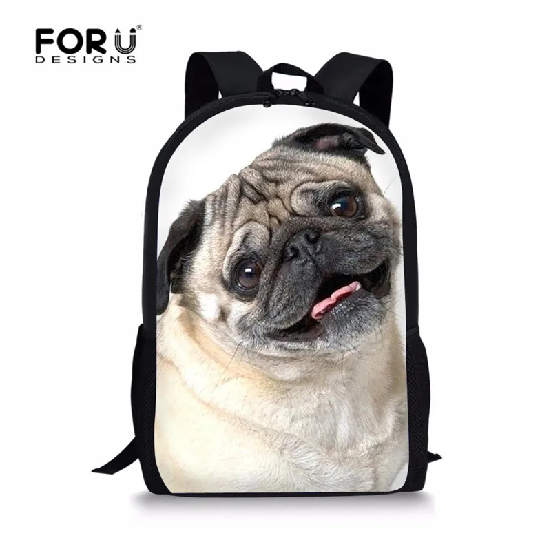 FORUDESIGNS школьный рюкзак для девочек 3 шт. набор рюкзак 3D принт с Мопсом Детский Рюкзак Студенческая Книга сумка Mochila - Цвет: Z4860C