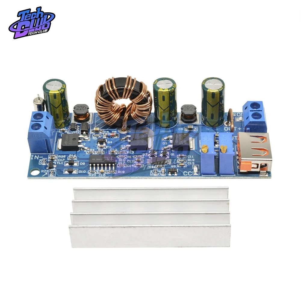 Повышающая плата с USB портом Регулируемый Модуль повышения мощности 80 Вт