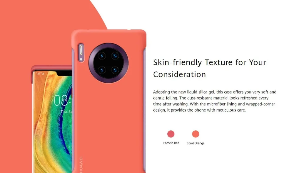 HUAWEI Коврики 30 Pro Чехол официальный Мягкая силиконовая резина Коврики риал 4 Угловая защита