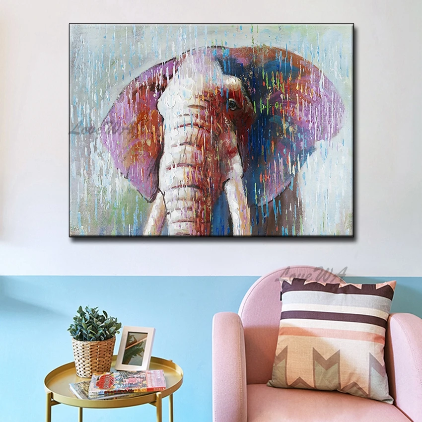 Картина с изображением головы слона современная настенная на холсте настенное