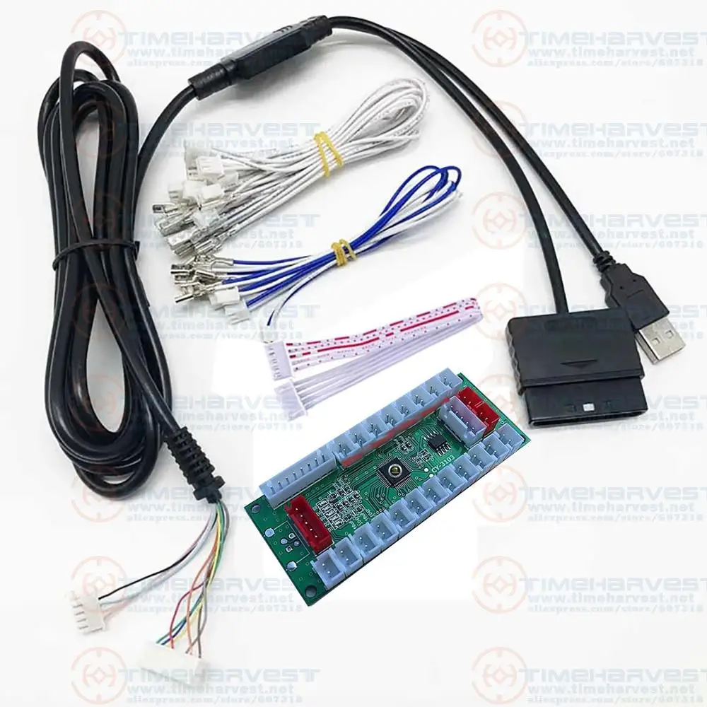

ПК PS3 PS2 XBOX360 (Вер. ПК) на панель управления для аркадных игр 4 в 1 USB-адаптер для аркадного управления s-кодировщик USB-JAMMA PCB + провода кабель
