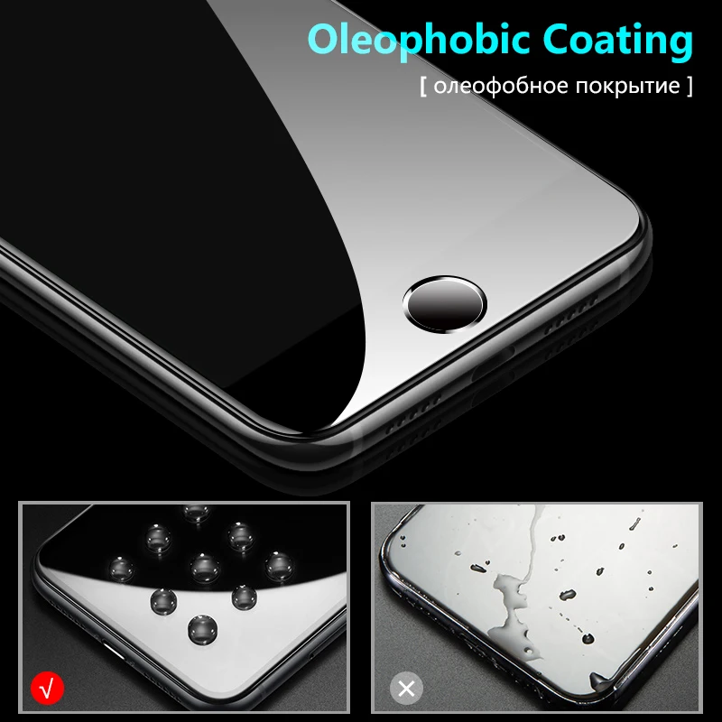 Закаленное стекло с полным покрытием для iPhone 11 Pro Max 6 6s 7 8 Plus 2 шт. защитная пленка