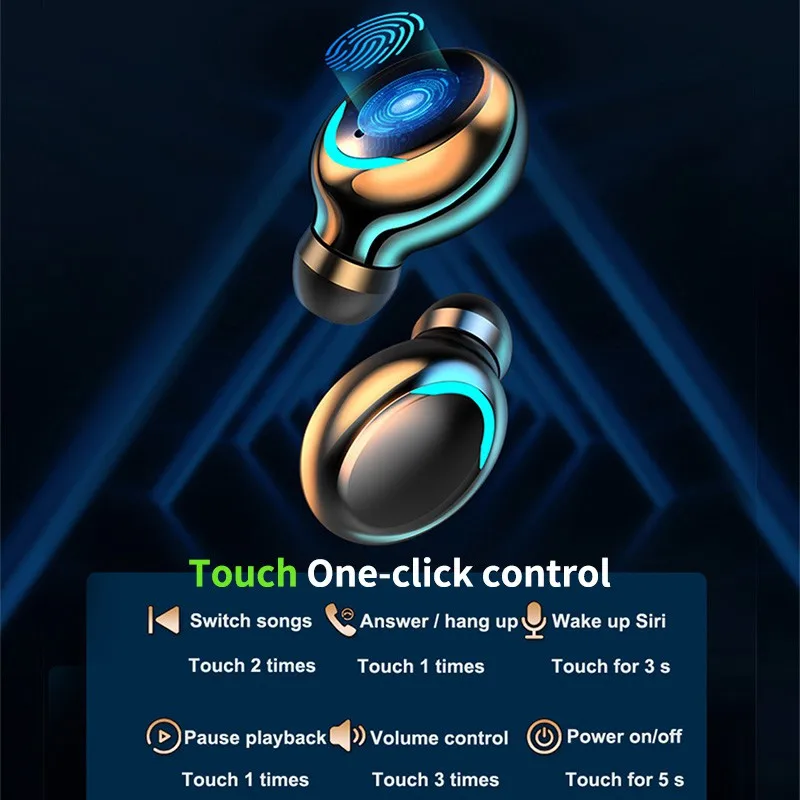 F9 наушники вкладыши TWS Bluetooth 5 0 2200 мА/ч настоящая Беспроводной Стерео Наушники Hi Fi