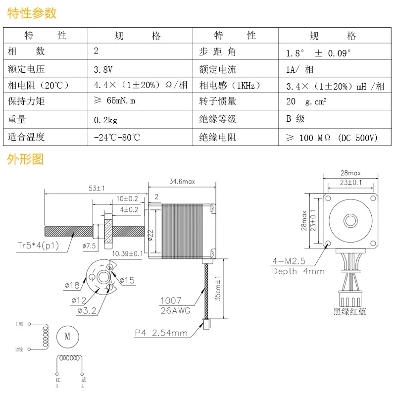 28 шаговый двигатель Линейный шаровой винт с резьбой 1 8 градусов двухфазный