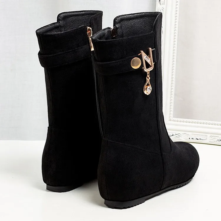 Женские ботильоны с круглым носком на молнии сбоку|Женские полусапожки| |