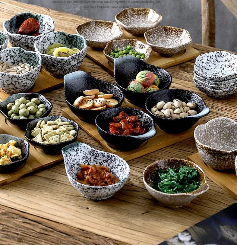 Японская керамическая посуда Фруктовая тарелка деревянный поднос креативная