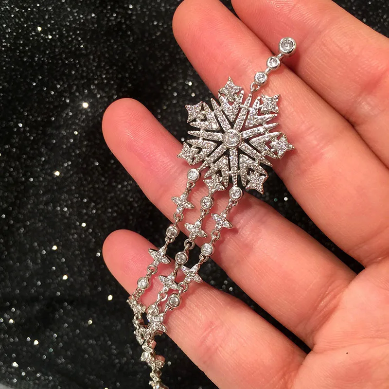 

S925 Silver Needle Extra Long Flower Earrings 210319-02