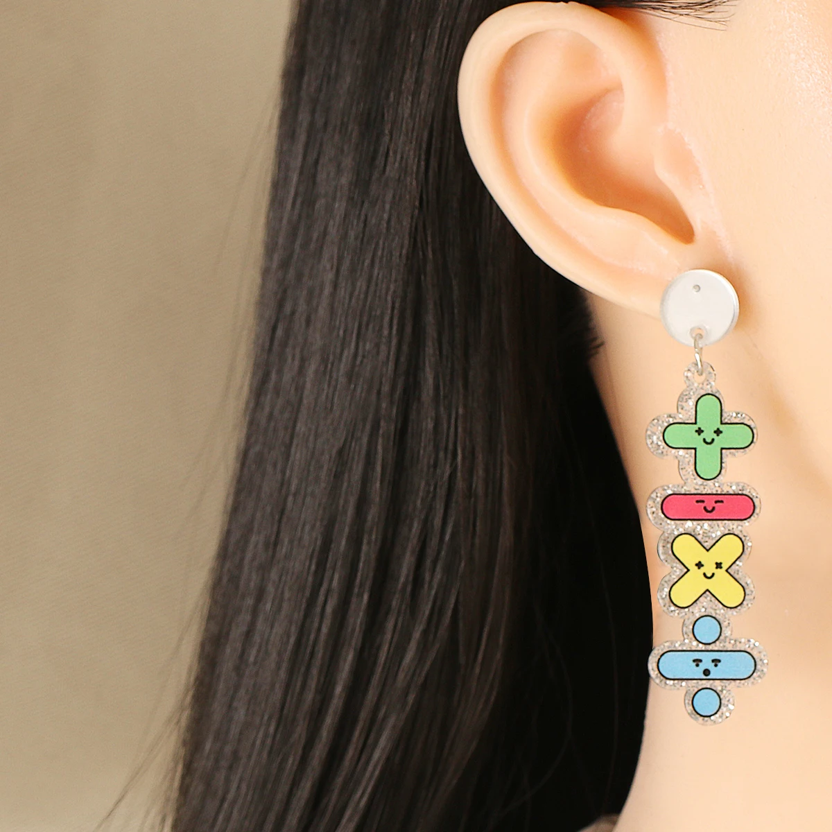 

New Statement Earrings Math Smart Jewelry Wholesale Long Dangle Resin Big Hanging Colorful Ear Rings For Women 2021 Za