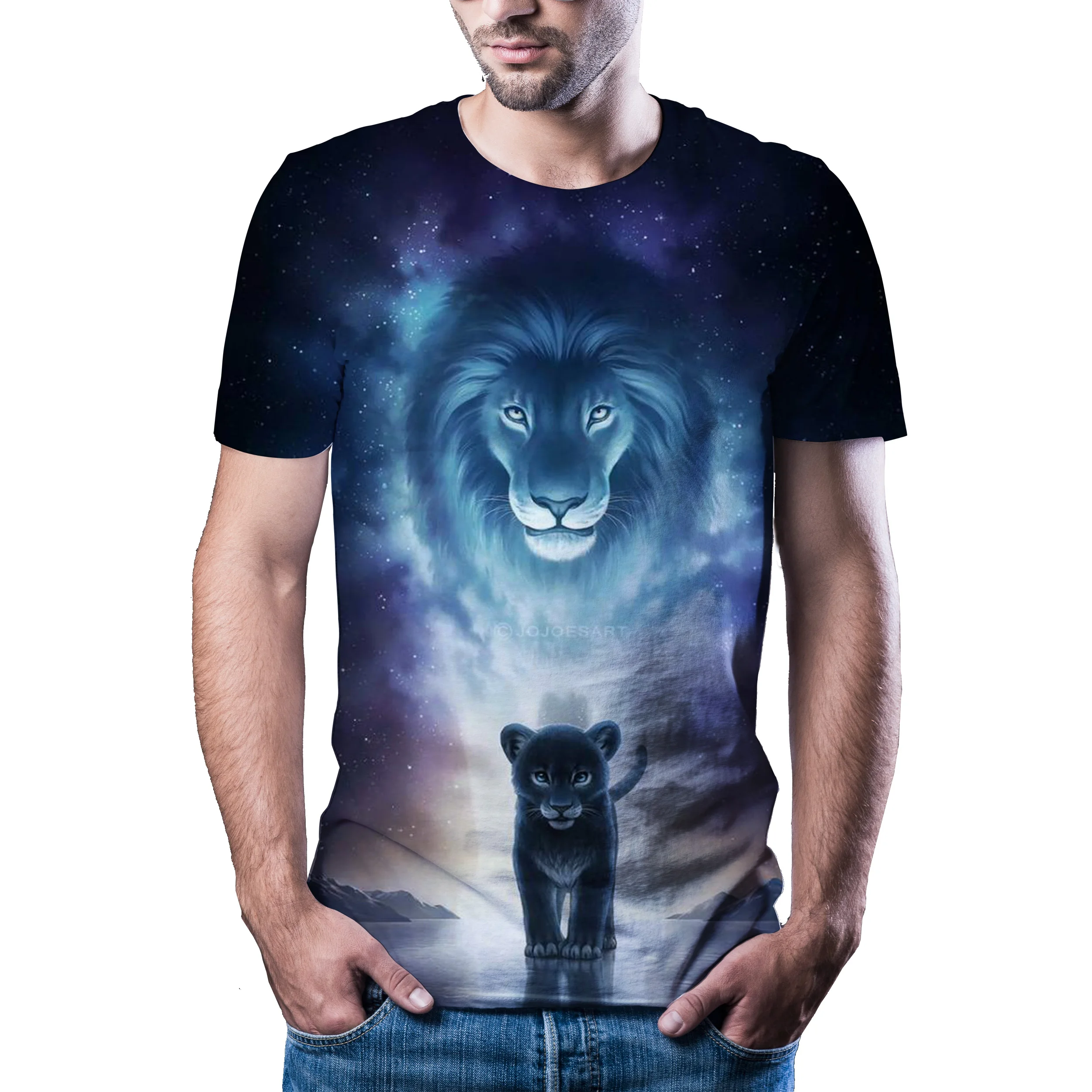 

2021 Summer New Men's 3D Natural Fun t-Shirt Hot Brand Men's Casual Animal T-Shirt