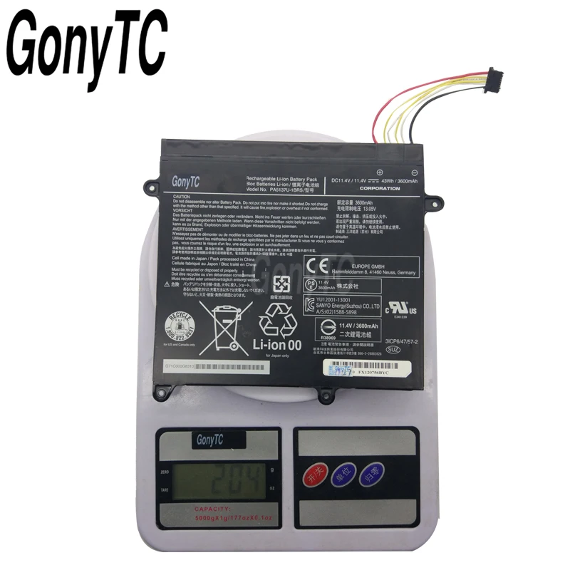 GONYTC 11 4 V 43Wh 3600mAh Оригинальный аккумулятор для ноутбука Toshiba Satellite Protege Z10 PA5137U-1BRS PA5137U