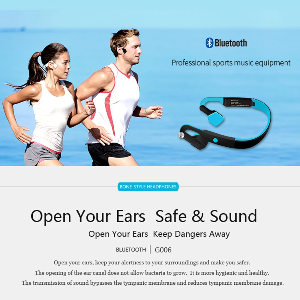 G006 беспроводные Bluetooth наушники IP55 водонепроницаемые костной проводимости