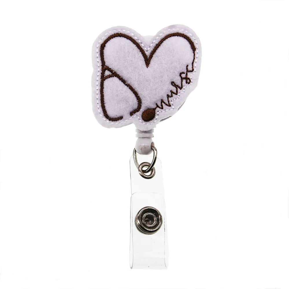 New Arrival Heart Stethoscope Retractable Felt ID Badge Holder Reel | Украшения и аксессуары