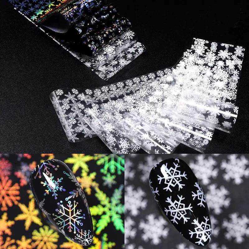 10 шт./кор. Рождественская обувь Серебряного и снежинки фольги фольга для Неил