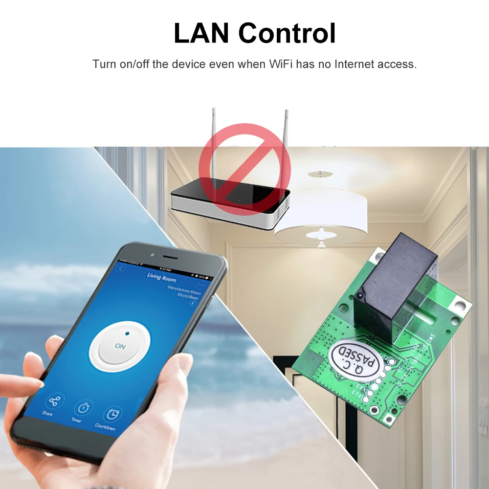 2 шт. SONOFF RE5V1C релейный модуль сухой контакт выход 5 в WiFi DIY Переключатель Inching/Selflock