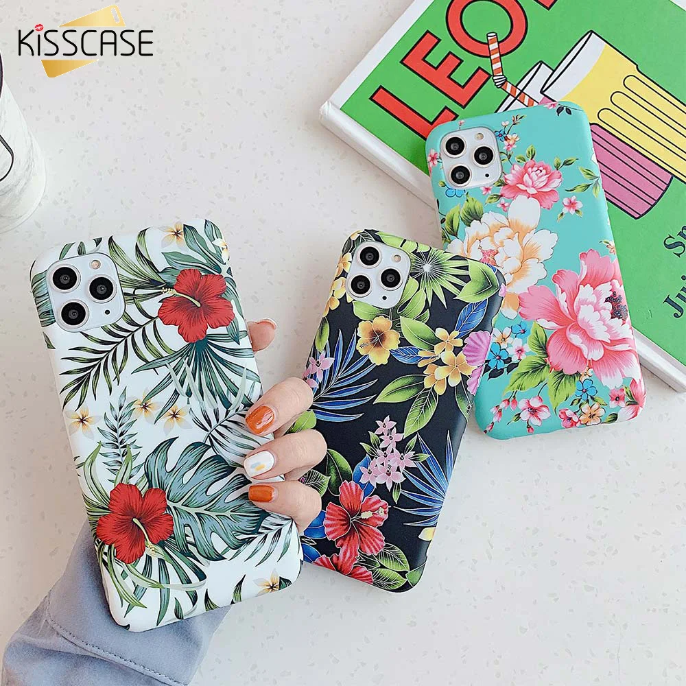 KISSCASE модные чехлы с цветами для iPhone 11 PRO X 10 Мягкий ТПУ чехол MAX XS XR 7 8 6 6S Coques Fundas| |