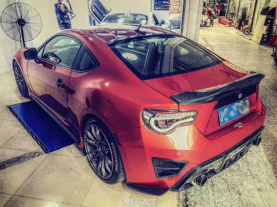 Subaru BRZ багажника автомобиля типа FRP грунтовка и карбоновый спойлер из материала для Toyota GT86 2012 2013 ноги спойлер