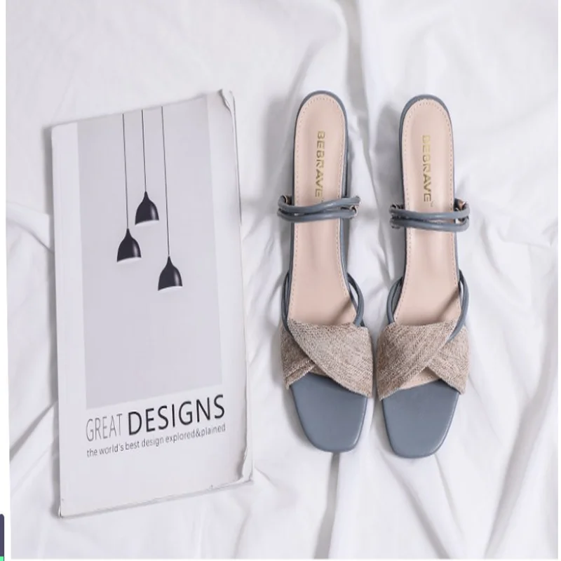 

Sandals Women Summer 2021 New Women's Shoes Fairy Style All-match Sandals and Slippers Thick Heel High Heels Women Sandals
