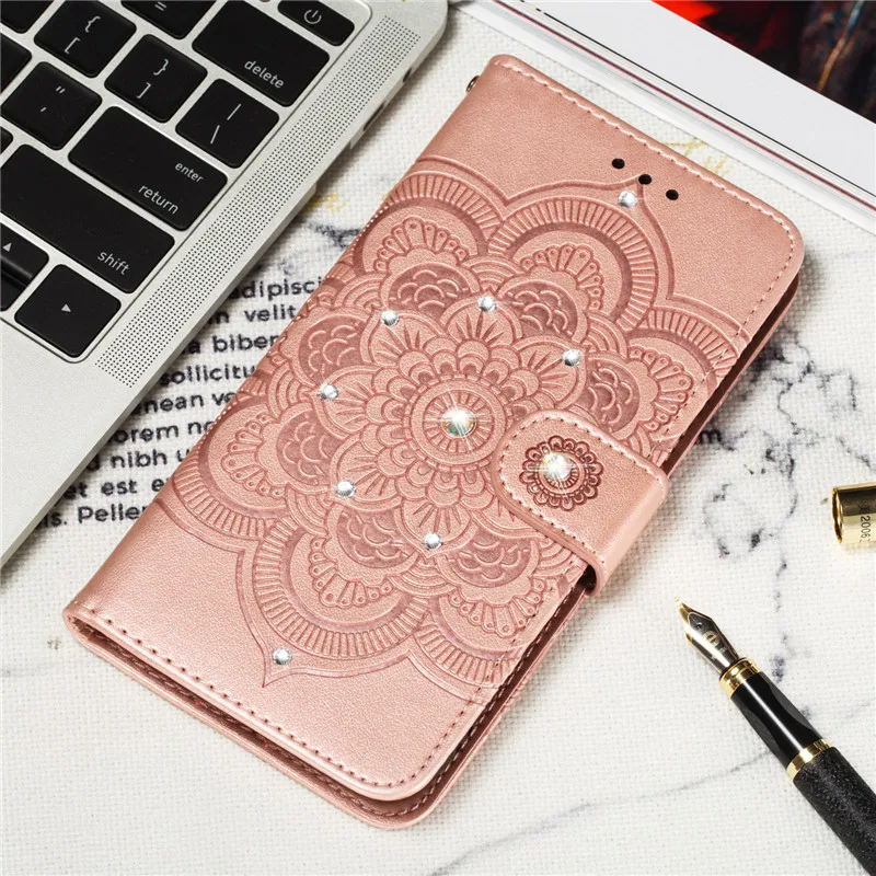 

3D Datura Case For Motorola Moto One Zoom Action Power Pro Leather Flip Holder Relief Book Case For Moto One Action G7 Plus 2019