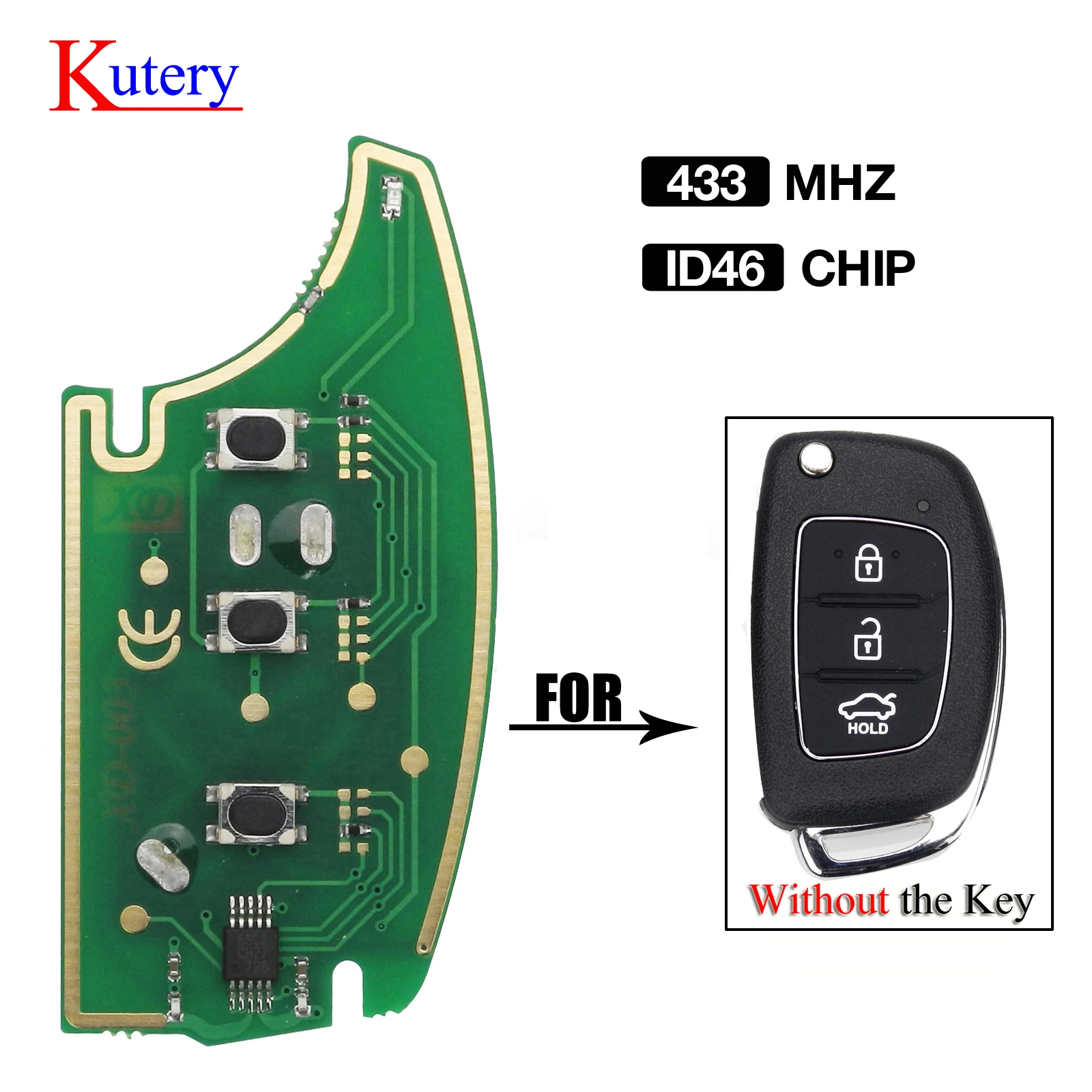 

Kutery 10PCS 4BTN Remote Key Circuit Board 433Mhz For Hyundai IX35 IX25 IX45 Elantra Santa Fe 2013-2017 Transponder Chip ID46