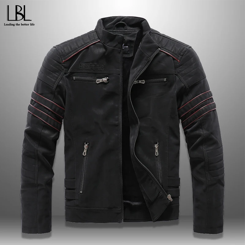 2020 Осенняя мужская повседневная кожаная куртка зимняя внутренняя флисовая карго