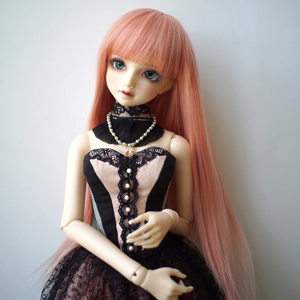 

High Quality Heat Resistant Fiber Pink Brown Grey Red Hair Wigs for 1/3 1/4 1/6 BJD Dolls Only Wigs Dolls Accessories