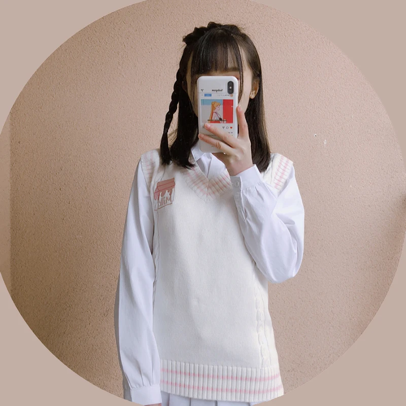 

Весна-осень, вязаные жилеты без рукавов с вышивкой в виде сыра, женские пуловеры, свитера с V-образным вырезом, школьная форма JK, Студенческая...