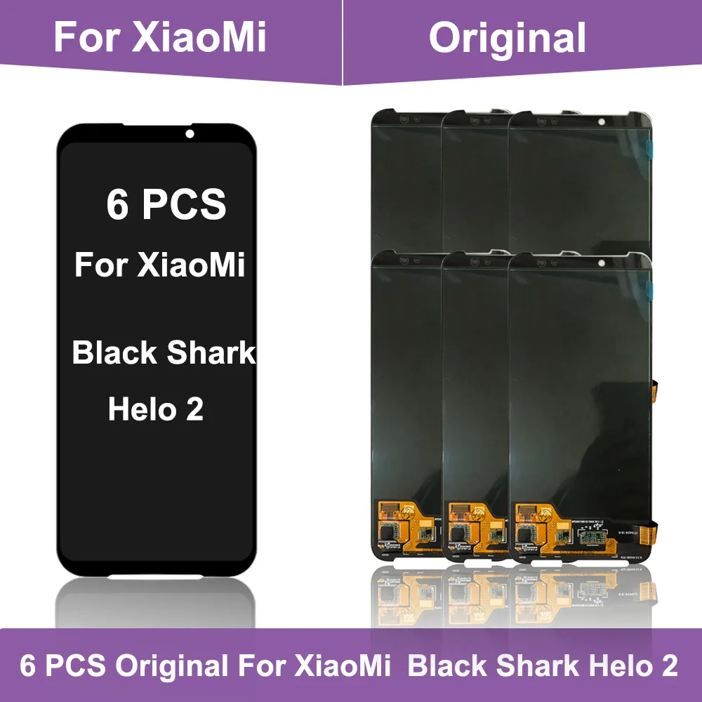 

Wholesale 6 pcs Original Amoled For Xiaomi Black Shark 2 LCD Display Screen+Touch Digitizer For Xiaomi BlackShark 2 lcd SKW-H0