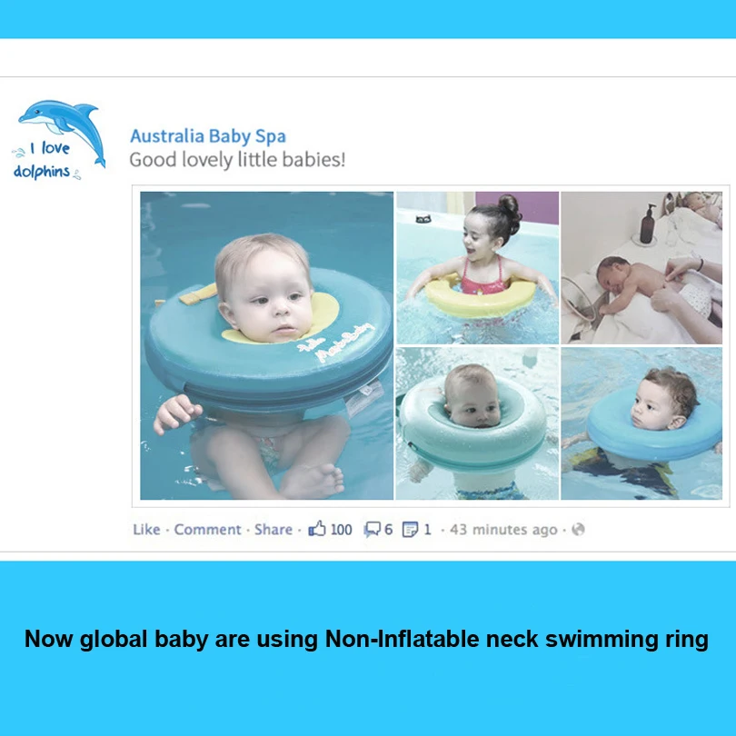 

Safer Baby Neck Float Non-Inflatable Baby Neck Swim Ring Circle Newborn Swim Trainer Swimming Pool Accessories for 0-12months