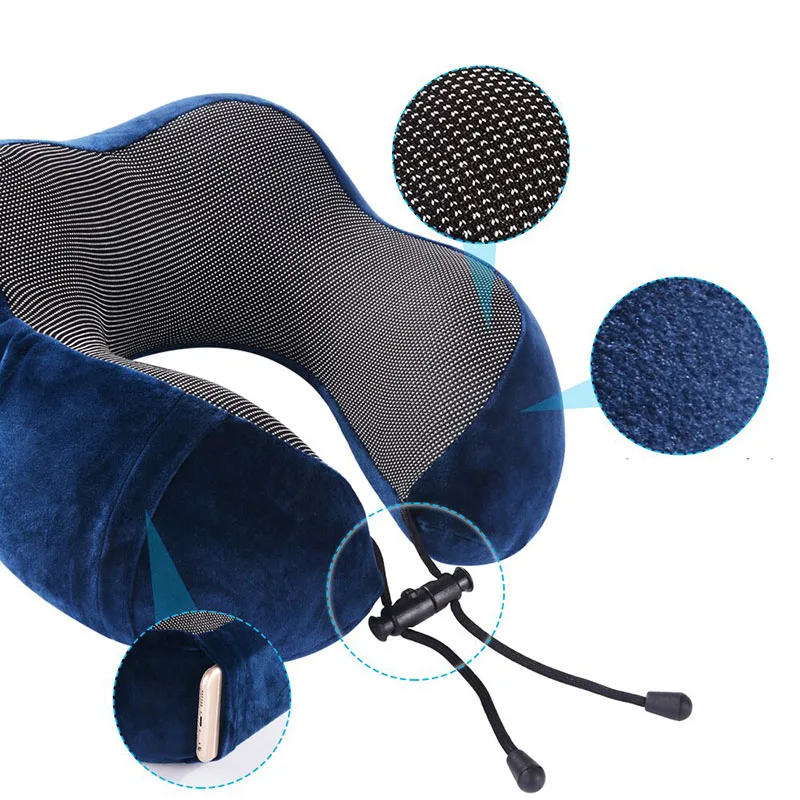 U образная подушка для путешествий шеи из пены с памятью самолета Офисная Подушка