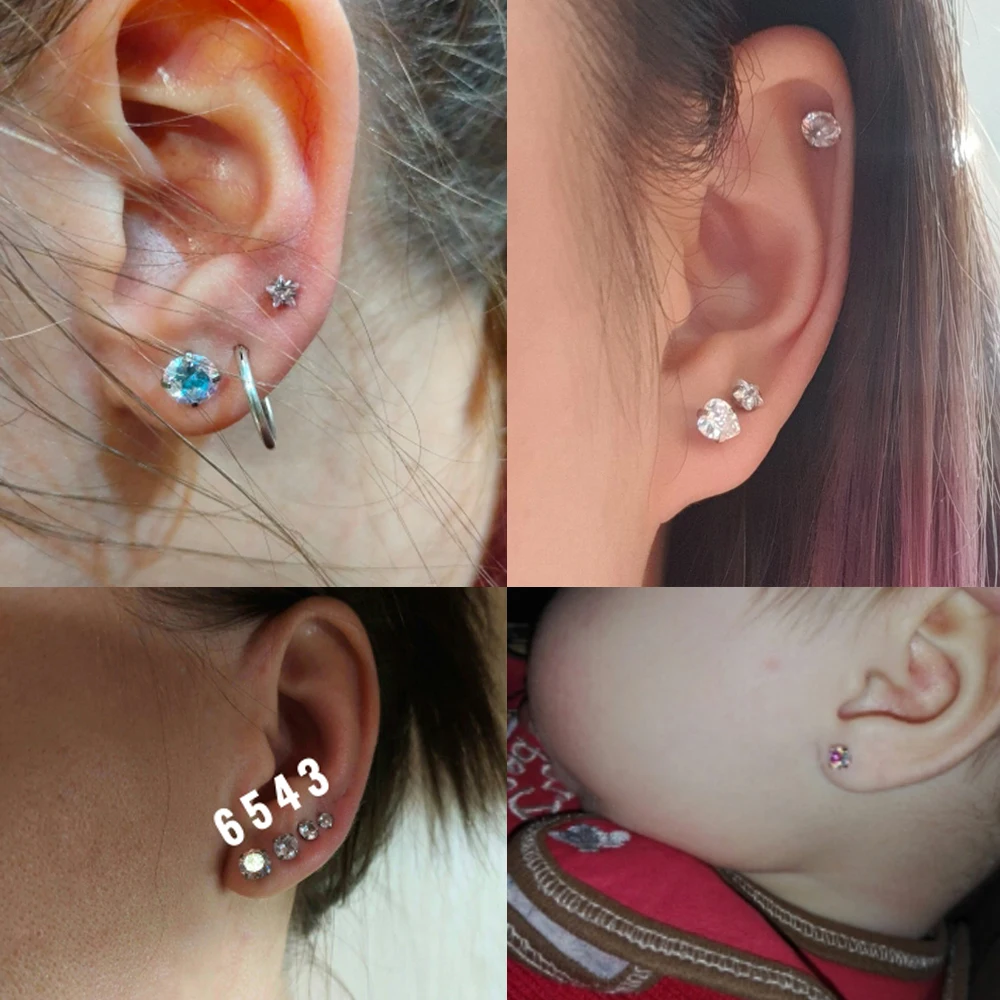 Женские серьги гвоздики из нержавеющей стали с кристаллами|Серьги-гвоздики| |