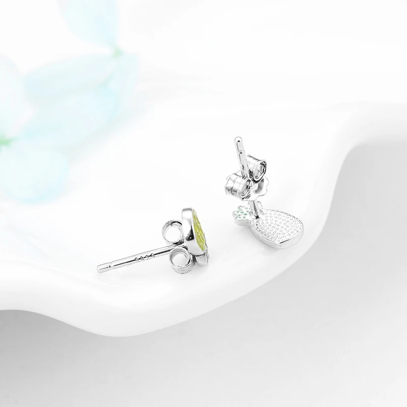 Женские серьги-гвоздики в форме ананаса из серебра 2018 пробы | Украшения и