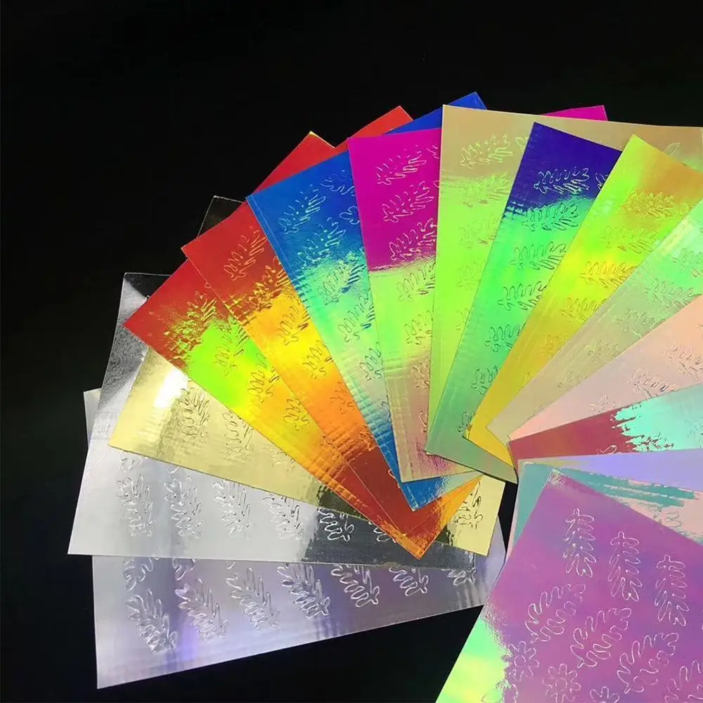16 шт./компл. голографическая 3D ногтей Стикеры лист голографический DIY Лазерный