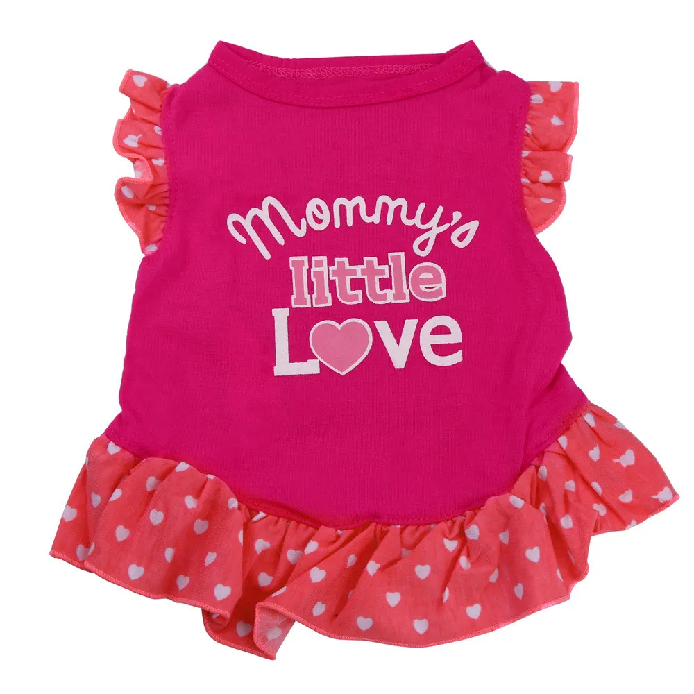 

2021top home decor Summer Cute Pet Puppy Small Dog Cat Pet Dress Apparel Clothes Fly Sleeve Dress