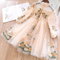 2021 girls dresses childrens exquisite embroidery summer dresses fashionable fluffy mesh skirts flower girl dresses gd36