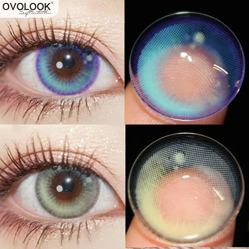 ovolook 2pcspair lenses beauty colored lenses color contact lenses for eyes prescription eye color lens vision correction lens free global shipping